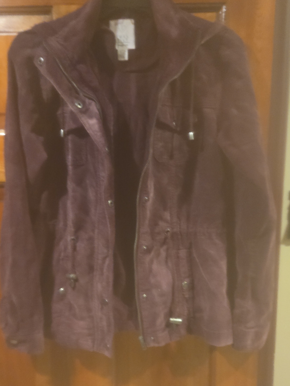 Full Tilt Purple Courderoy Utility Jacket